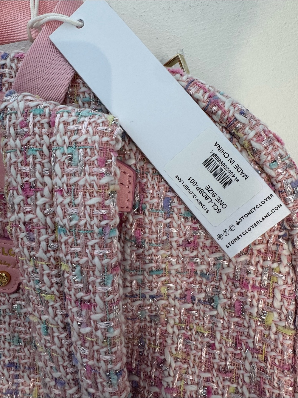 Libby Stoney Clover Lane Pink Tweed 3 Piece Set  with Gold Hardware - Picture 15 of 16